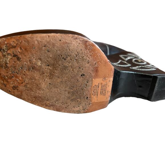 Vintage Y2K Kenneth Cole Embroidered Leather Platform Boots 8 - Picture 10 of 12